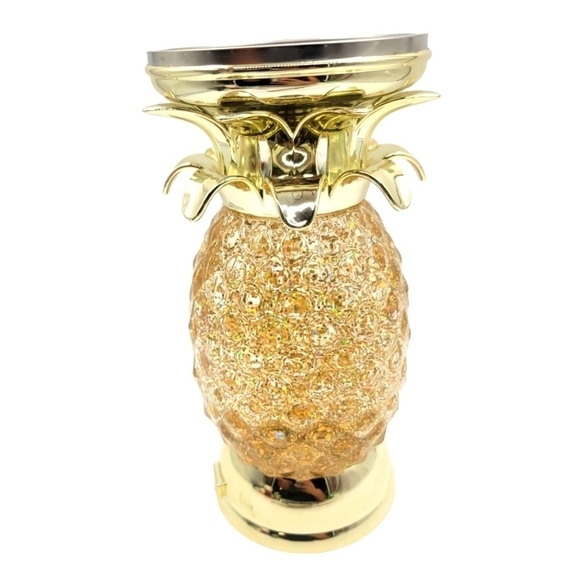 BATH & Body Works PINEAPPLE LIGHT UP WATER GLOBE PEDESTAL 3 Wick Candle Holder - Picture 1 of 7